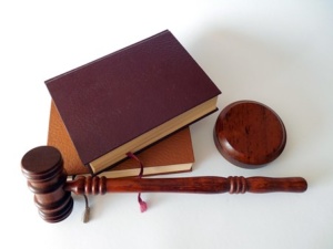 gavel and books